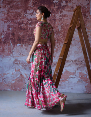 Aakshi Hot Pink Palazzo Set by Mahima Mahajan, available on Indiaspopup.com