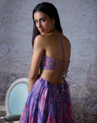 Lisa Lilac Embroidered Gown by Mahima Mahajan, available on Indiaspopup.com