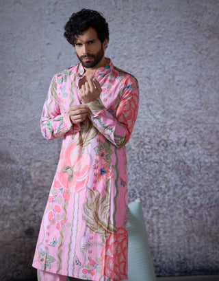 Surya Blush Pink Kurta And Pant by Mahima Mahajan Men, available on Indiaspopup.com