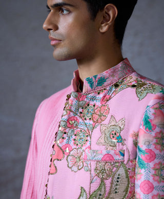 Azaan Blush Pink Sherwani Set by Mahima Mahajan Men, available on Indiaspopup.com