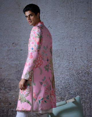 Azaan Blush Pink Sherwani Set by Mahima Mahajan Men, available on Indiaspopup.com