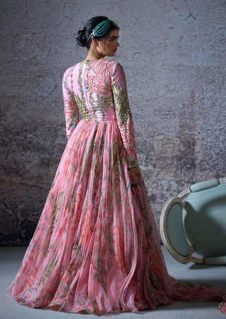 Adira Blush Pink Anarkali And Dupatta by Mahima Mahajan, available on Indiaspopup.com