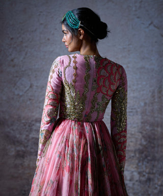 Adira Blush Pink Anarkali And Dupatta by Mahima Mahajan, available on Indiaspopup.com