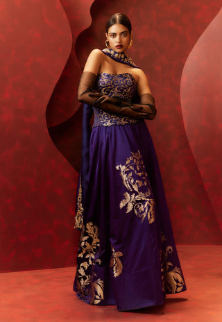 Ekaya Purple Stay With Me Lehenga Set available on indiaspopup