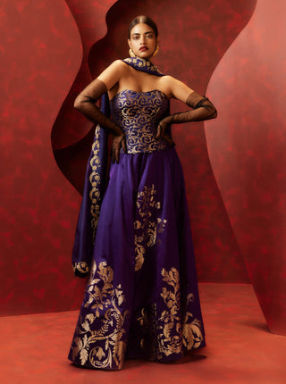 Ekaya Purple Stay With Me Lehenga Set available on indiaspopup