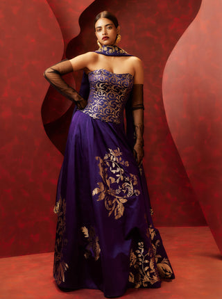 Ekaya Purple Stay With Me Lehenga Set available on indiaspopup