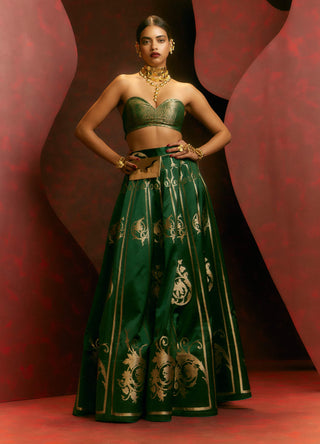 Green only mine lehenga set