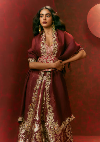 Maroon inferno lehenga set