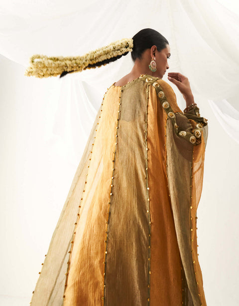 Gulmohar yellow olive kaftan