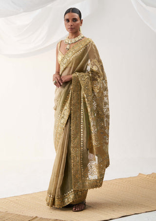 Itrh-Kumudani Green Sari And Blouse-INDIASPOPUP.COM