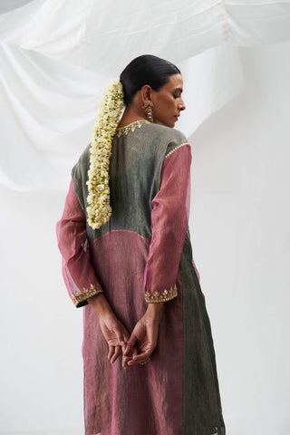 Itrh-Maahru Pink Kurta And Pants-INDIASPOPUP.COM