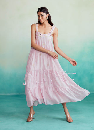 The Right Cut-Orchid Pink Blossom Dress-INDIASPOPUP.COM