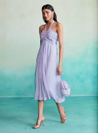 The Right Cut-Ultraviolet Halter Dress-INDIASPOPUP.COM