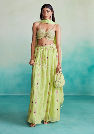 The Right Cut-Lime Citrus Skirt Set-INDIASPOPUP.COM