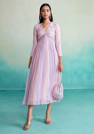 The Right Cut-Orchid Pink And Lavender Dress-INDIASPOPUP.COM
