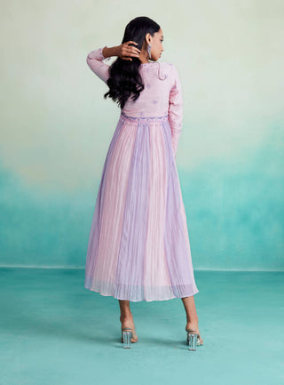 The Right Cut-Orchid Pink And Lavender Dress-INDIASPOPUP.COM