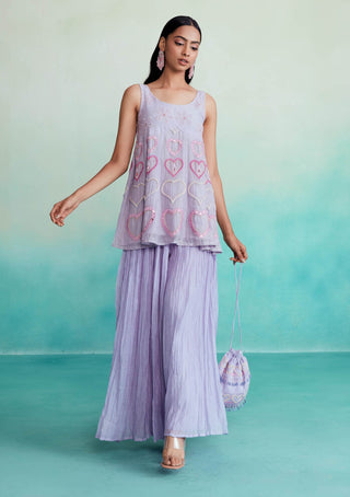 The Right Cut-Digital Lavender Kurta And Sharara-INDIASPOPUP.COM