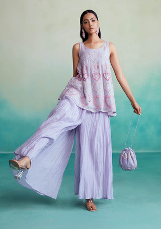 The Right Cut-Digital Lavender Kurta And Sharara-INDIASPOPUP.COM