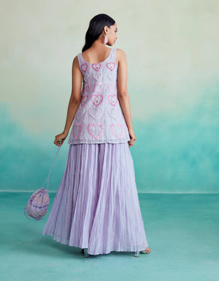 The Right Cut-Digital Lavender Kurta And Sharara-INDIASPOPUP.COM