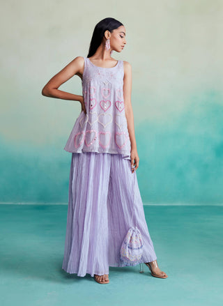 The Right Cut-Digital Lavender Kurta And Sharara-INDIASPOPUP.COM