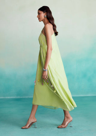 The Right Cut-Lime Green Vividora Dress-INDIASPOPUP.COM