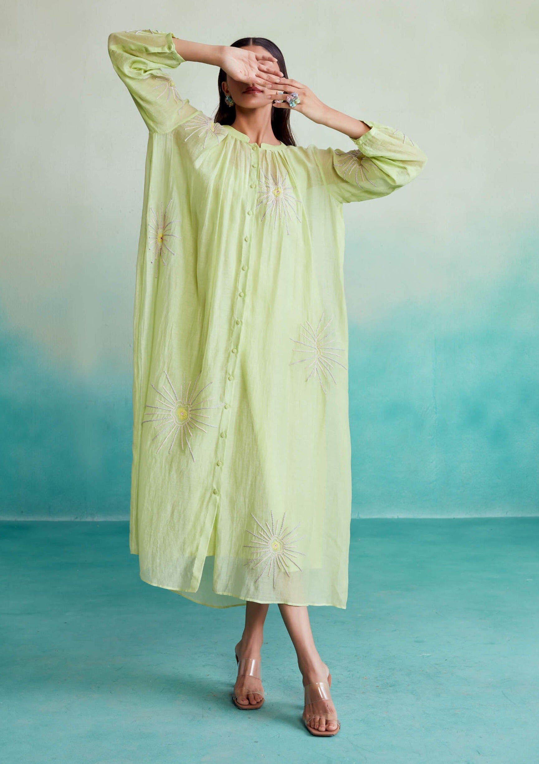 lime green indian dress Hand embroidered green Tissue anarkali with dupatta/anarkali suit set /green kurta with dupatta USA/Indian dresses/tissue suit with dupatta