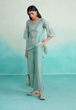 The Right Cut-Mint Green Top And Straight Trousers-INDIASPOPUP.COM