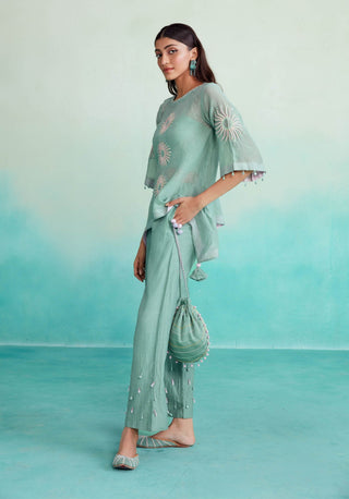 The Right Cut-Mint Green Top And Straight Trousers-INDIASPOPUP.COM