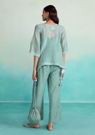 The Right Cut-Mint Green Top And Straight Trousers-INDIASPOPUP.COM