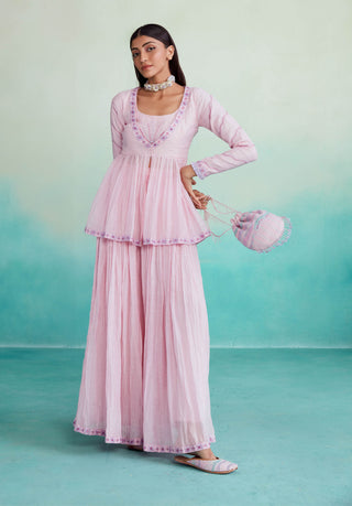 The Right Cut-Orchid Pink Rosalyn Kurta And Sharara-INDIASPOPUP.COM