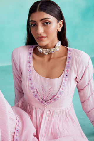 The Right Cut-Orchid Pink Rosalyn Kurta And Sharara-INDIASPOPUP.COM