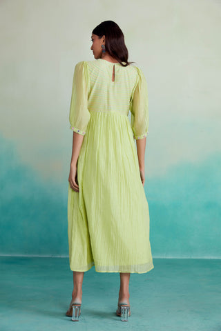 The Right Cut-Lime Green Vivid Dress-INDIASPOPUP.COM