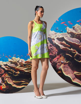Cuba lime green sleeveless dress