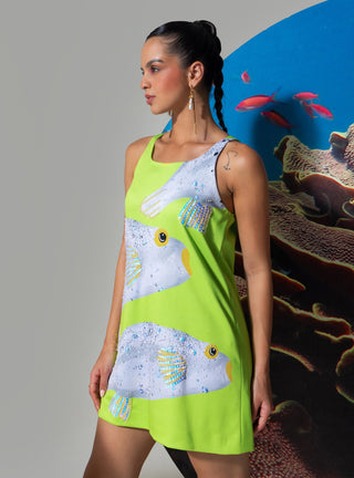 Cuba lime green sleeveless dress