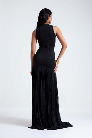 Mattia black fitted gown