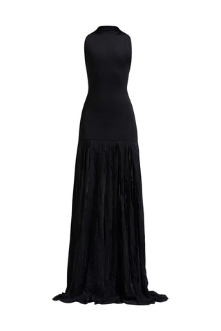 Mattia black fitted gown