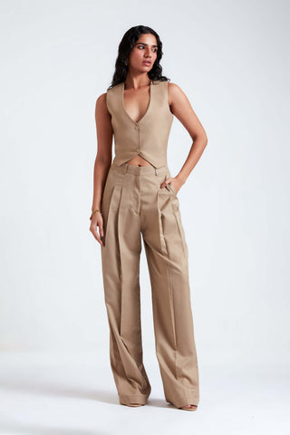 Masha desert tan blazer and pant set