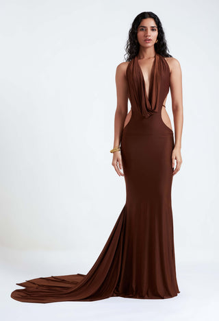 Ninah chocolate brown gown