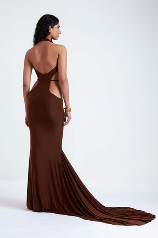 Ninah chocolate brown gown