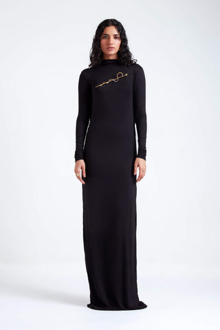 Daria black jersey gown