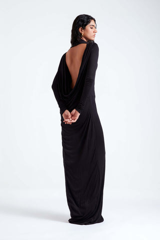 Daria black jersey gown