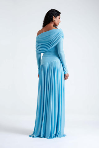 Annie Tropical Blue Gown by Deme By Gabriella available on Indiaspopup