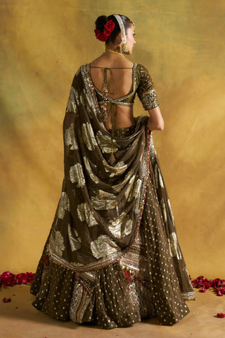 Zalima olive lehenga set