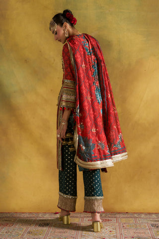 Preet red choga set