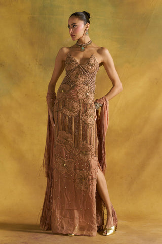 Alley blush column gown