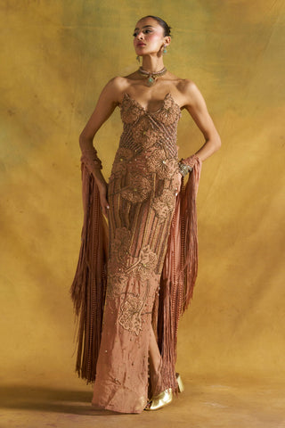 Alley blush column gown