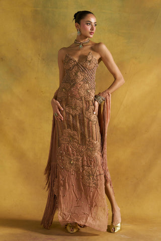 Alley blush column gown
