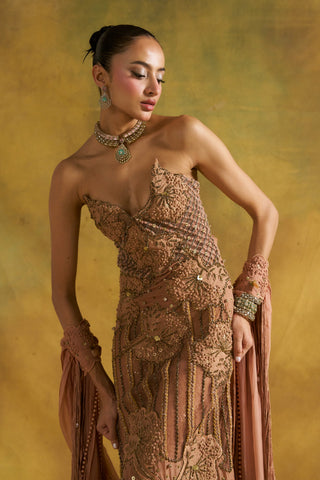 Alley blush column gown