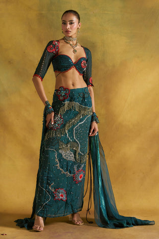 Maya teal cape set