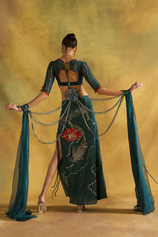 Maya teal cape set